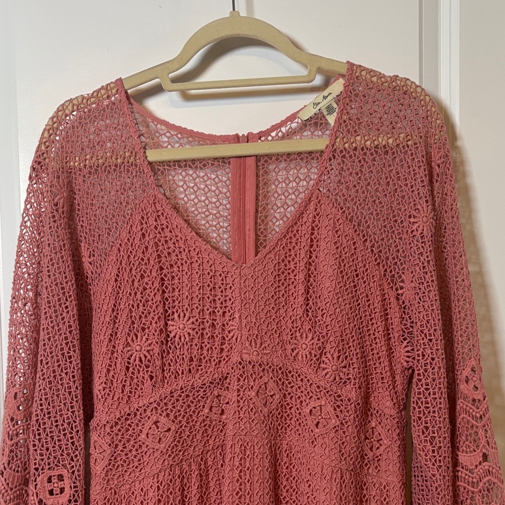 Women's Crochet Maxi Dress in Dusty Rose - Picture 5 of 6